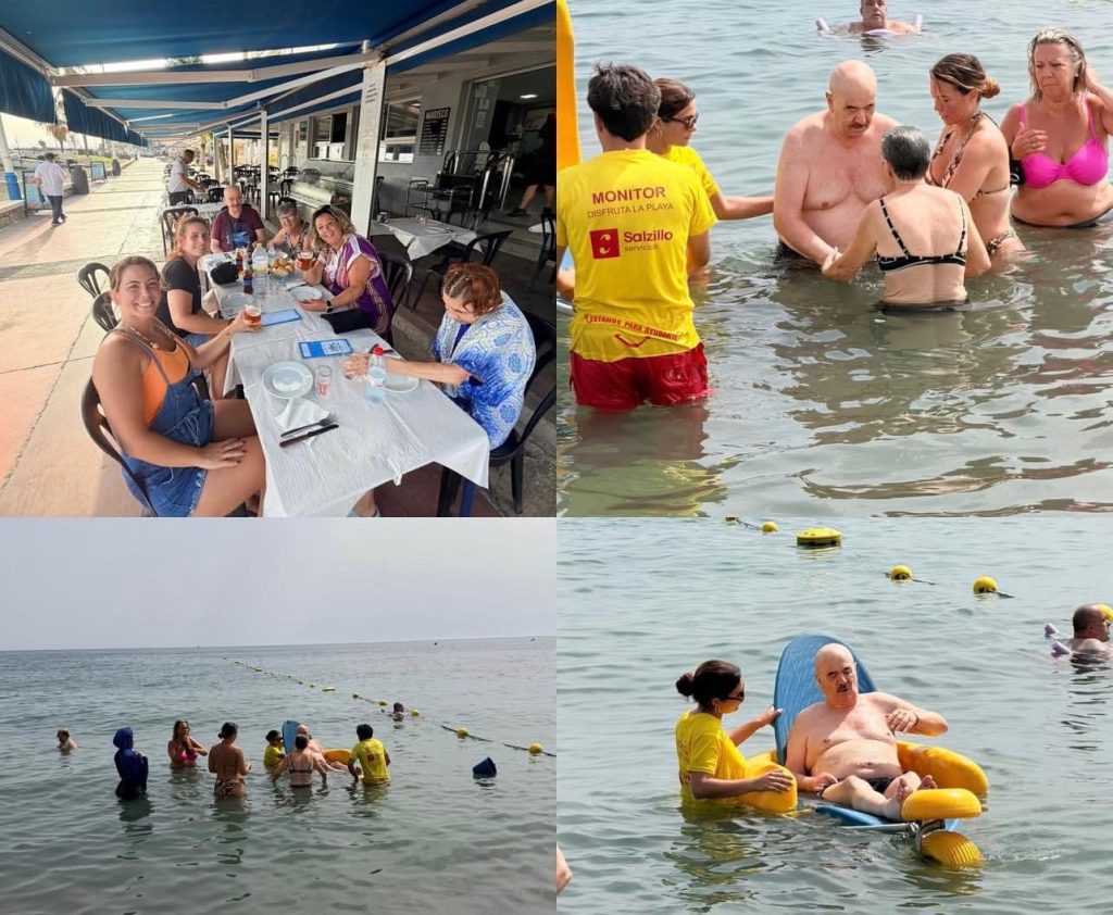 Daño Cerebral Málaga organiza una excursión a la playa en un punto adaptado